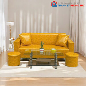 Bộ Ghế Sofa Da 1M6 Kèm Đôn Mới 99% (Nhiều Màu)