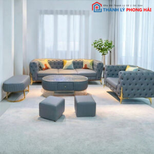 Thanh Lý Bộ Sofa Da Sang Trọng Mới 99%