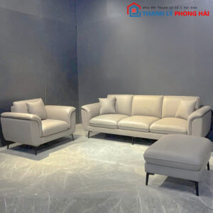 Bộ Ghế Sofa Phòng Khách Bọc Da Mới 99%
