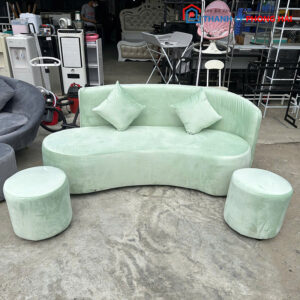 Thanh Lý Bộ Sofa Hạt Đậu Bọc Vải Nhung Mới 99%