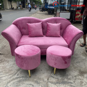 Bộ Ghế Sofa Cổ Điển Bọc Nhung Sang Trọng Mới 99% (Nhiều Màu)