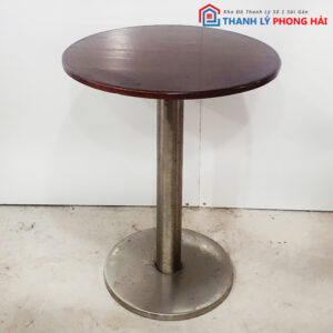 Bàn Tròn Cafe Chân Mâm Inox Cũ