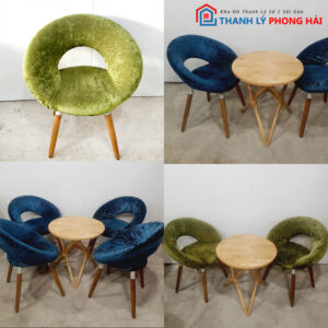 Ghế Sofa Đơn Cafe Bọc Nhung Cũ (2 màu)