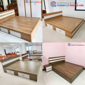 Thanh Lý Giường Ngủ MDF 1m6 Có Hộc Mới 99% (nhều màu)
