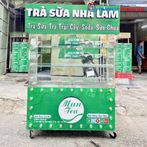 Quầy Xe Bán Trà Sữa Khung Kính Mới 99%