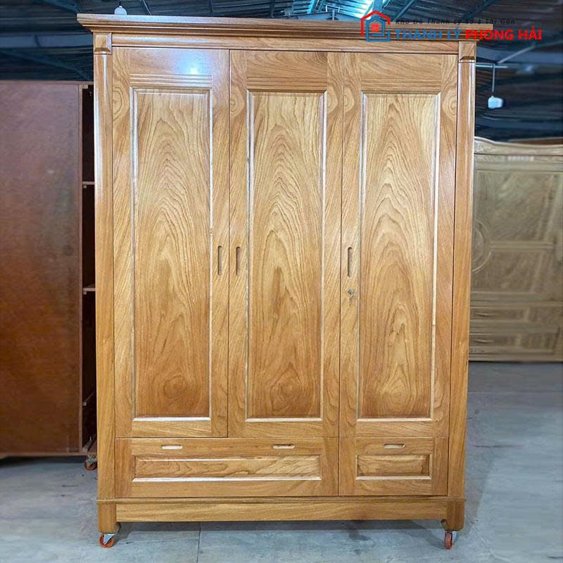thanh-ly-tu-ao-3-canh-go-xoan-dao-1m6-moi-99 Thanh Lý Tủ Áo 3 Cánh Gỗ Xoan Đào 1M6 Mới 99% (Nhiều Màu)