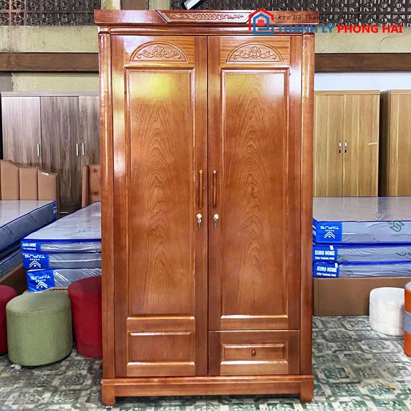 thanh-ly-tu-quan-ao-2-canh-go-xoan-dao-moi-99-1 Thanh Lý Tủ Quần Áo 2 Cánh Gỗ Xoan Đào Mới 99%