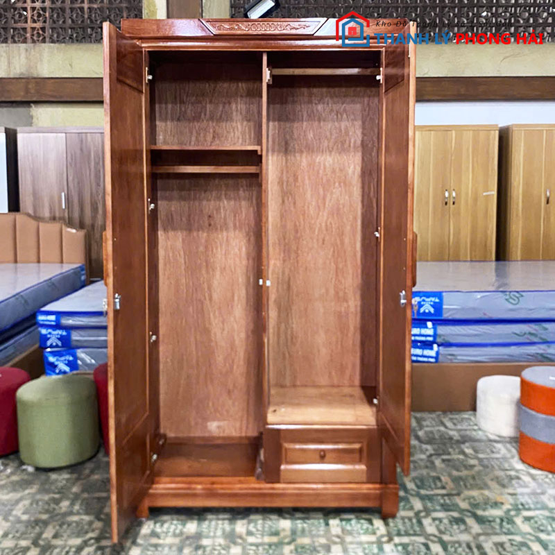thanh-ly-tu-quan-ao-2-canh-go-xoan-dao-moi-99-2 Thanh Lý Tủ Quần Áo 2 Cánh Gỗ Xoan Đào Mới 99%
