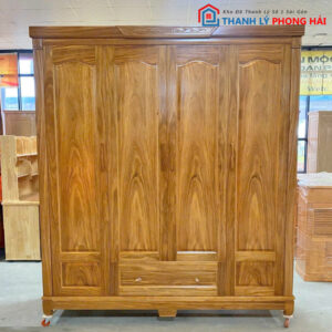 Tủ Áo 4 Cánh 1M8 Gỗ Hương Xám Cao Cấp Mới 99%