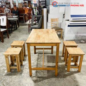 Bộ Bàn Quán Ăn 4 Ghế Đẩu Cũ Đẹp 90%