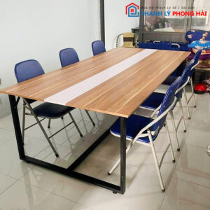Thanh Lý Bàn Họp Chân Sắt U 2m4 Mới 99%