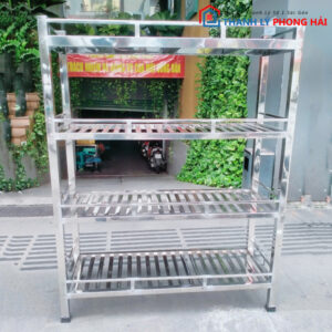 Thanh Lý Kệ Inox Cao Cấp 4 Tầng Mới 99%