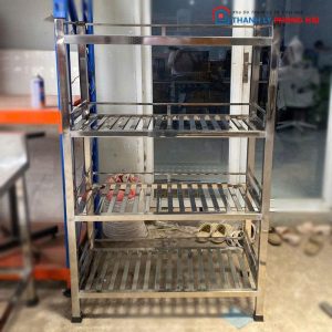 Thanh Lý Kệ Inox Cao Cấp 4 Tầng Mới 99%