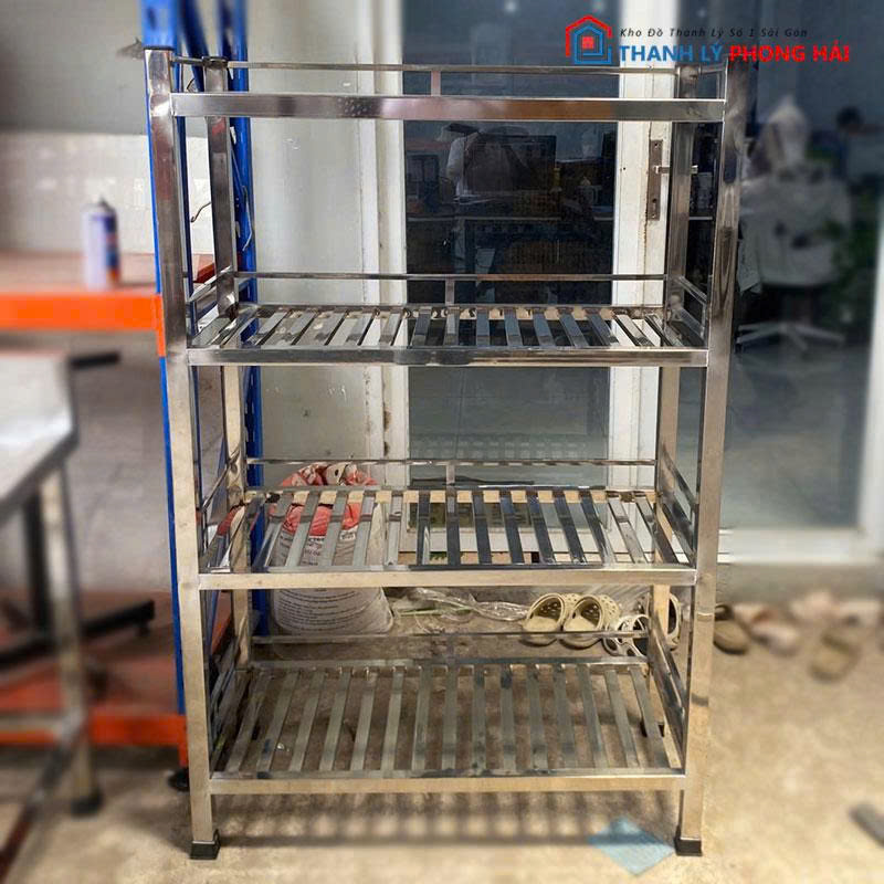 thanh-ly-ke-inox-cao-cap-4-tang-moi-99 Thanh Lý Kệ Inox Cao Cấp 4 Tầng Mới 99%