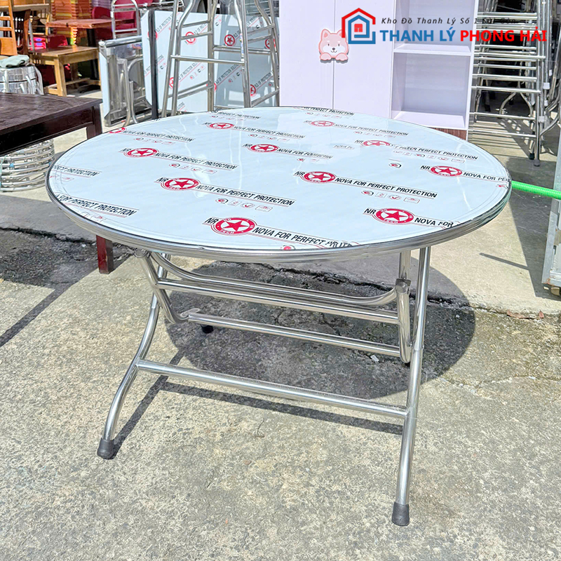 ban-an-cu-5 Bàn Ăn Inox Chân Xếp Cao Cấp Cũ Đẹp 90%