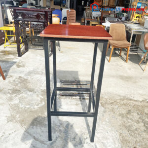 Bàn Bar Cũ Chân Sắt Mặt Gỗ Vuông 50cm