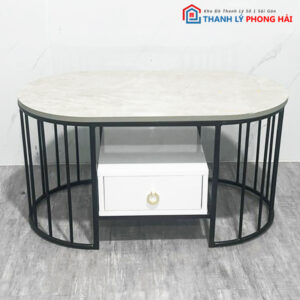 Thanh Lý Bàn Sofa Oval Có Ngăn Kéo Mới 99%