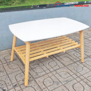 Thanh Lý Bàn Sofa Gỗ 2 Tầng Màu Trắng Mới 99%