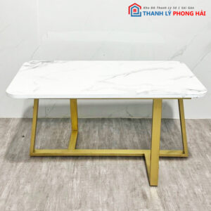 Thanh Lý Bàn Sofa Chân Sắt Mặt Chữ Nhật Màu Trắng