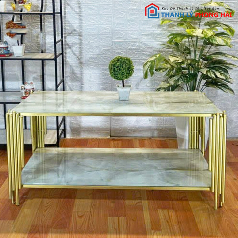 ban-sofa-thanh-ly-TPHCM-7 Thanh Lý Bàn Sofa 2 Tầng Chân Ống Sọc Sole Mới 99%