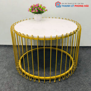 Thanh Lý Bàn Sofa Khung Song Sắt Mặt Tròn Mới 99%