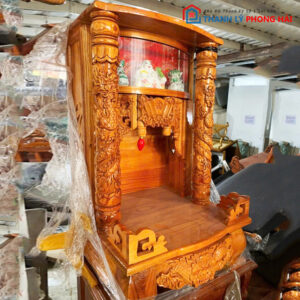 Bàn Thờ Ông Địa Thần Tài Gỗ Cột Rồng Mới 99%