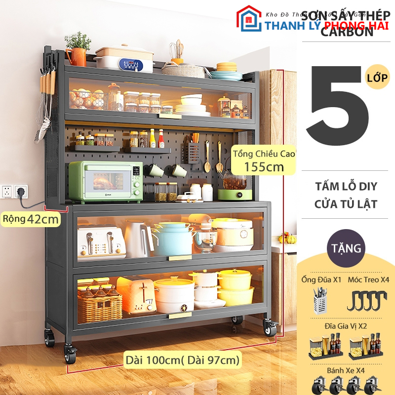 ke-bep-thanh-ly-1-1 Thanh Lý Kệ Nhà Bếp Đa Năng 5 Tầng Mới 99%