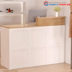 Thanh Lý Quầy Gỗ 1m4 Màu Trắng Đẹp Mới 99%