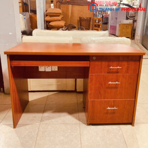 Bàn Làm Việc 1m2 3 Hộc Cũ Màu Nâu Đỏ