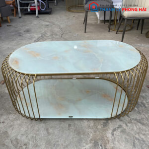 Thanh Lý Bàn Sofa Mặt Đá Oval Mới 99%
