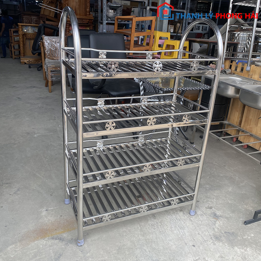 do-gia-dung-inox-cu-14-1 Kệ Inox Qui Phúc 4 Tầng Còn Mới 95%