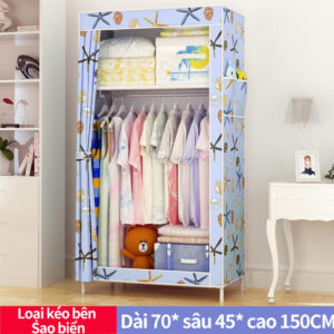 Tủ Quần Áo Họa Tiết 3D Khung Inox Mới 99%