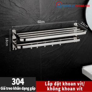 Thanh Lý Giá Treo Khăn Phòng Tắm Inox Mới 99%