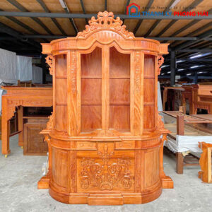 Tủ Rượu Trưng Bày Gỗ Hương Đá Mới 99%