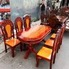 Bàn Ăn Oval 6 Ghế Kiểu Dáng Sang Trọng Mới 99% (Nhiều Màu)