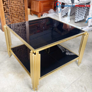 Bàn Sofa Vuông Kiểu Ổng Trúc Mặt Kính Mới 99%