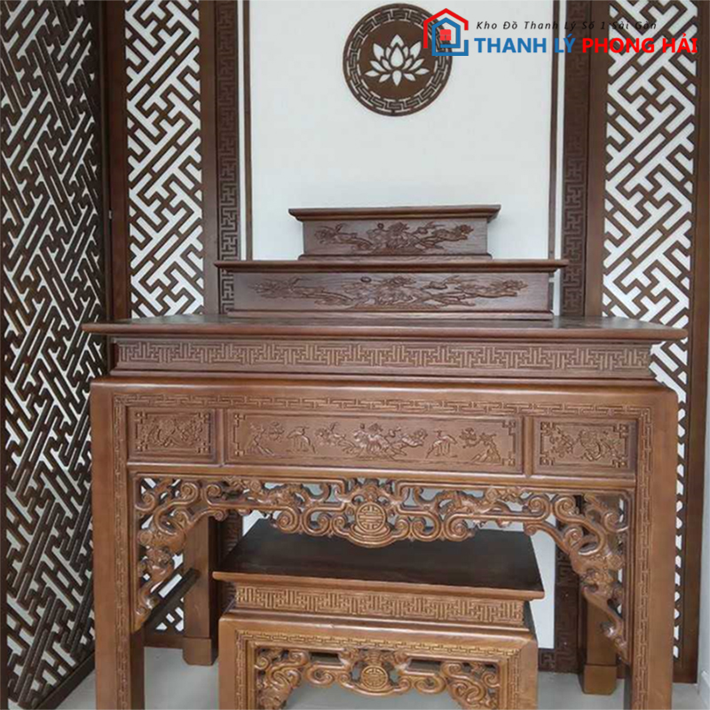 ban-tho-go-muong-thanh-ly-11 Gợi Ý 7 Mẫu Bàn Thờ Gỗ Muồng Thanh Lý Bền Đẹp Sang Trọng Tại Phong Hải