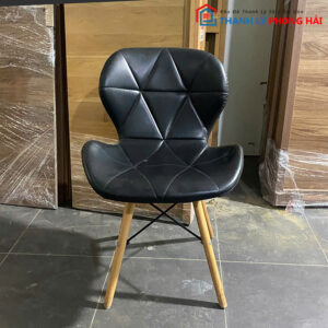 Ghế Eames Tam Giác Cũ Bọc Simili Đen