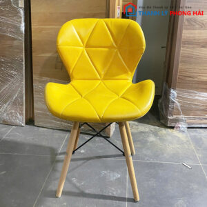 Ghế Eames Tam Giác Cũ Bọc Simili Vàng