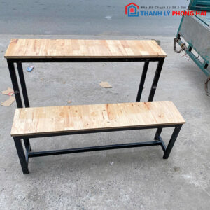 Bộ Bàn Ghế Học Sinh Chân Sắt 1m2 Cũ