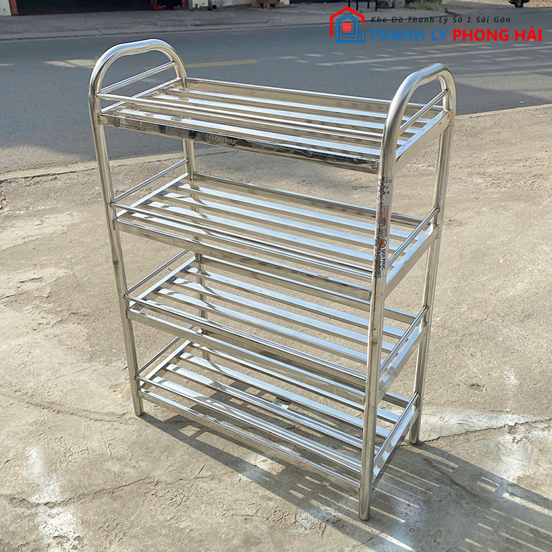 ke-inox-cu-1 Kệ Inox Qui Phúc 4 Tầng Rộng 60cm Cũ Đẹp 95%