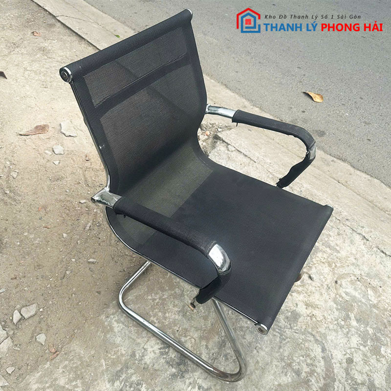 ghe-luoi-van-phong-chan-quy-cu-khung-inox-2-1 Ghế Chân Quỳ Lưng Lưới Thấp Chân Inox Cũ
