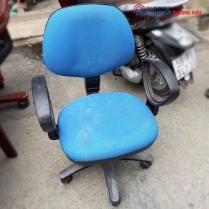 Ghế Xoay Văn Phòng Cũ Lưng Trung Bọc Vải Xanh