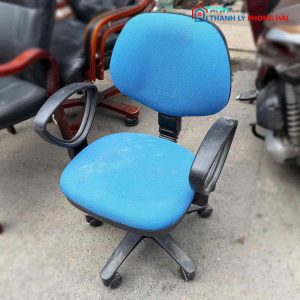 Ghế Xoay Văn Phòng Cũ Lưng Trung Bọc Vải Xanh