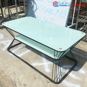 Bàn Sofa Kính Xanh Ngọc 2 Tầng Mới 99%