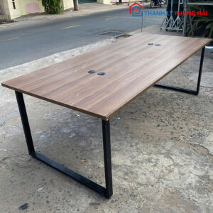 Bàn Họp Gỗ Cũ Chân Sắt Dài 2m2