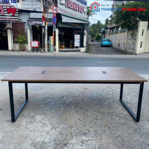 Bàn Họp Gỗ Cũ Chân Sắt Dài 2m2