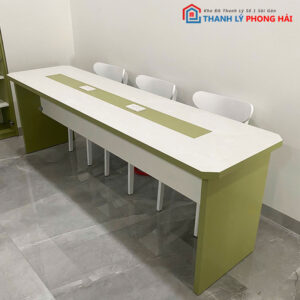Bàn Họp Văn Phòng Cũ Màu Xanh 2m3