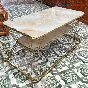 Bàn Sofa Kính Xanh Ngọc 2 Tầng Mới 99%