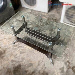 Bàn Sofa Mặt Kính Cường Lực, Chân Inox Sang Trọng Cũ